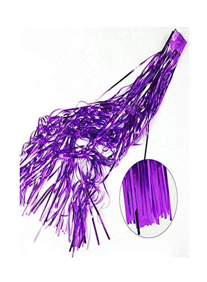 LUDALY Foil Metallic Tinsel Fringe Big Size Curtains for Birthday, Anniversaries, Graduation, Retirement, Baby Shower Decoration Pack of 2 (Purple) - Image 3